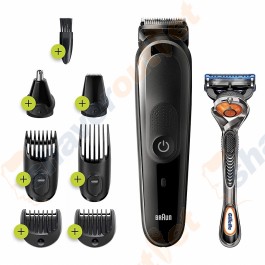 Braun MGK3260 8-in-1 Hair Clipper, Beard Trimmer, Ear and Nose Hair Trimmer Rechargeable Grooming Kit with Gillette ProGlide Razor 