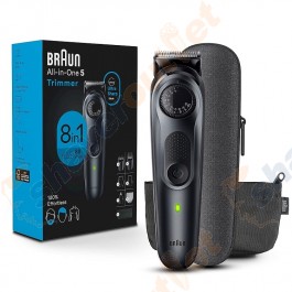 Braun AIO5470, 8 in 1 Rechargeable Beard and Hair Trimmer Kit
