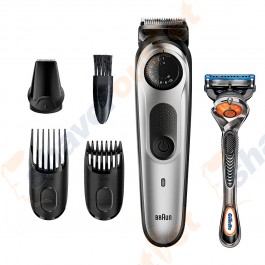 Braun BT5260 Rechargeable Beard Trimmer, Hair Clipper with Mini Foil Shaver and Detail Attachments