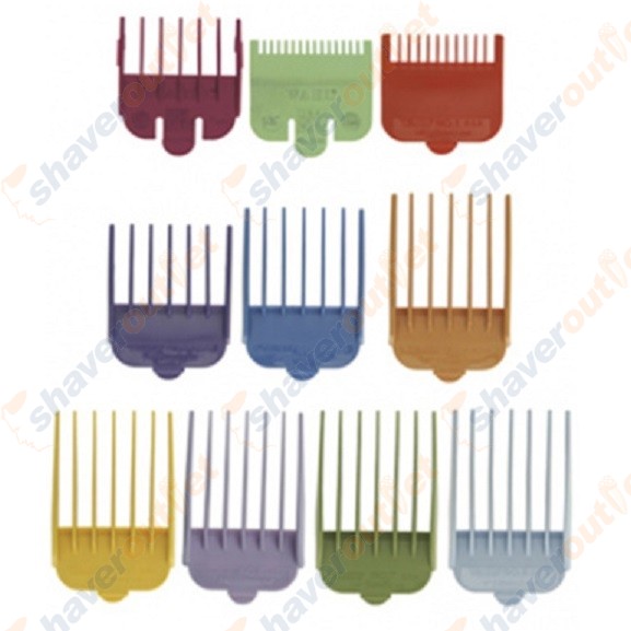 wahl 10 piece clipper colored guide comb set