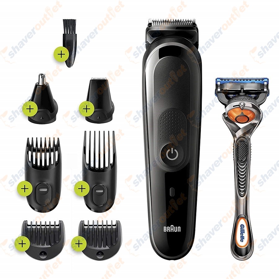   - Braun MGK3260 8-in-1 Hair Clipper,  Beard Trimmer, Ear and Nose Hair Trimmer Rechargeable Grooming Kit with  Gillette ProGlide Razor