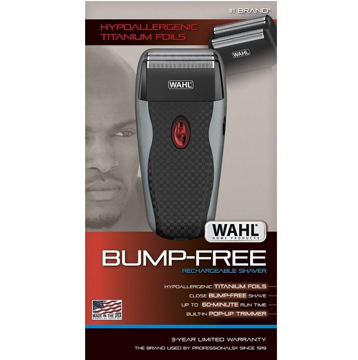 Wahl Bump-Free Rechargeable Foil Shaver with Hypoallergenic Titanium Cutters for Close, Smooth Shaving Model 7339-300